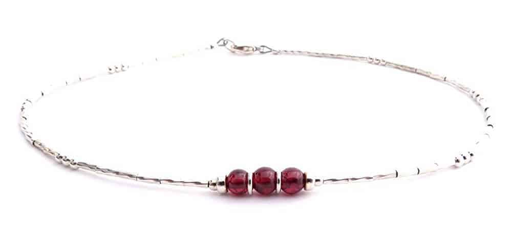 garnet anklet