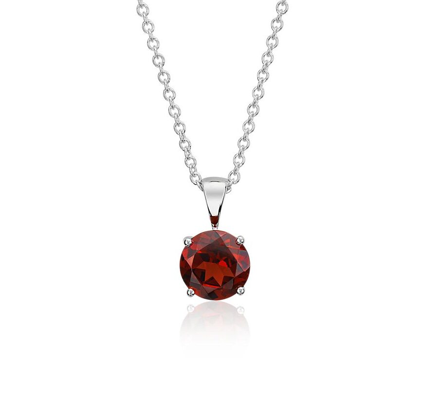 Garnet solitaire pendant