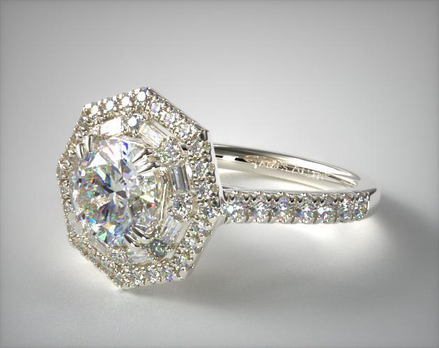 Geometric engagement ring setting
