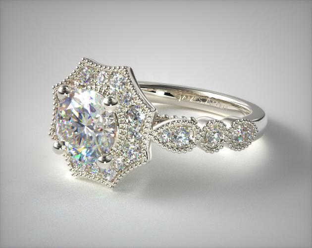 Geometric shape engagement ring art deco era