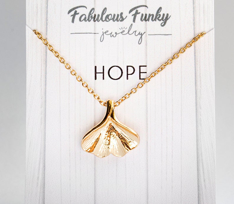 Gingko hope necklace