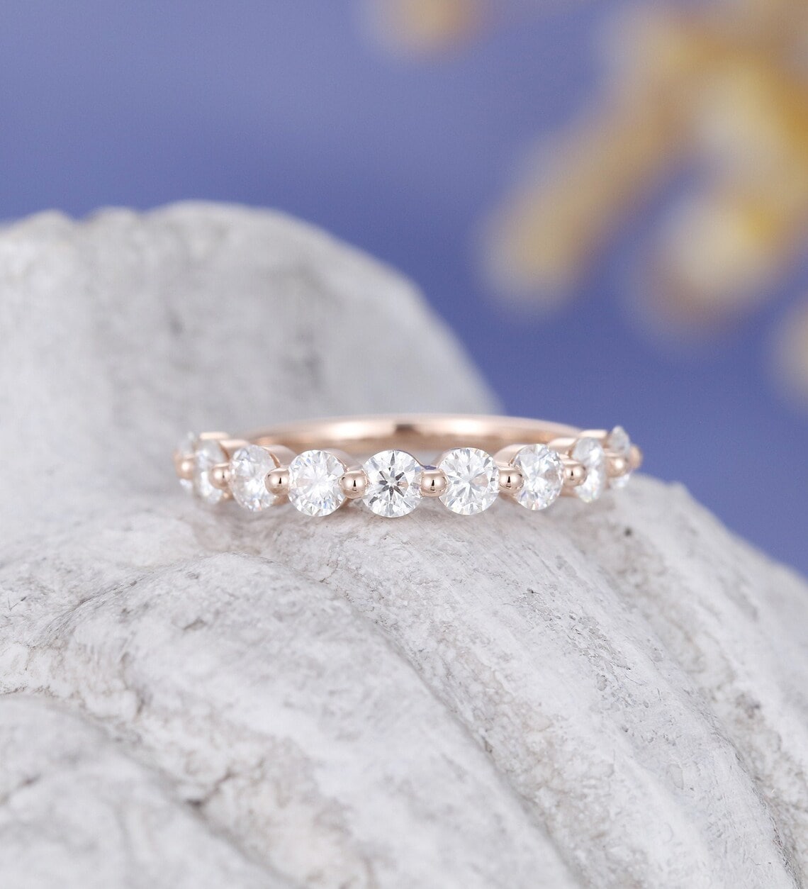 18K Gold Half Eternity Ring