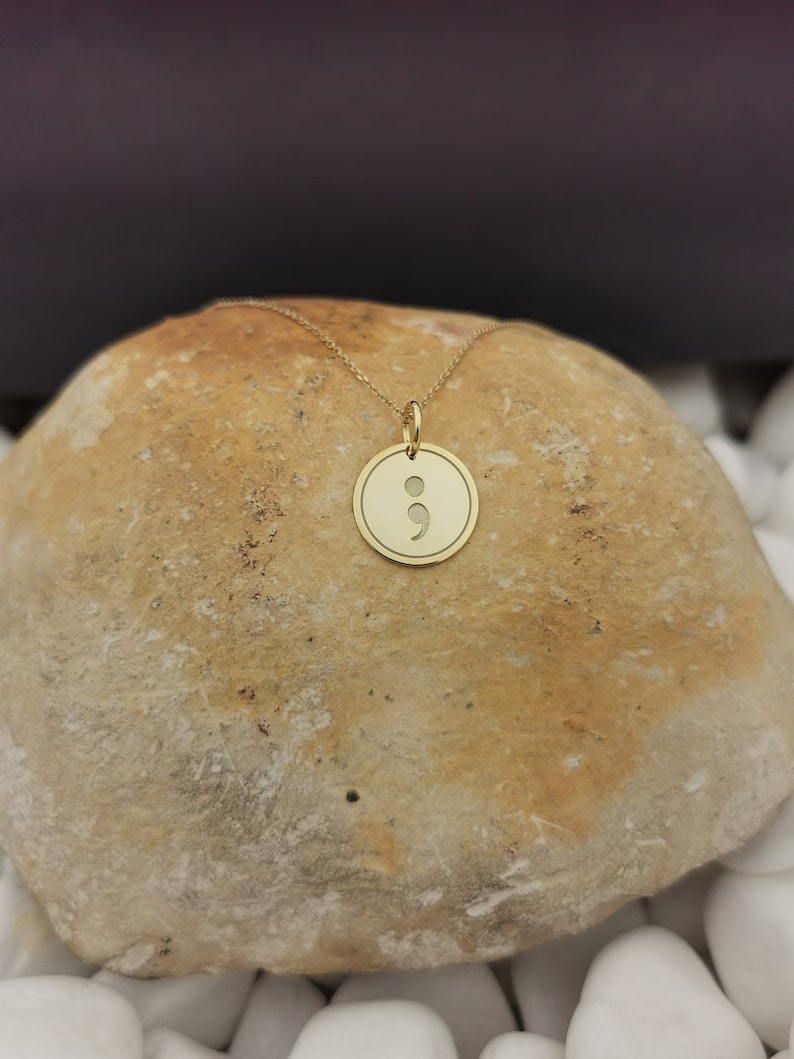 Gold Semicolon Necklace