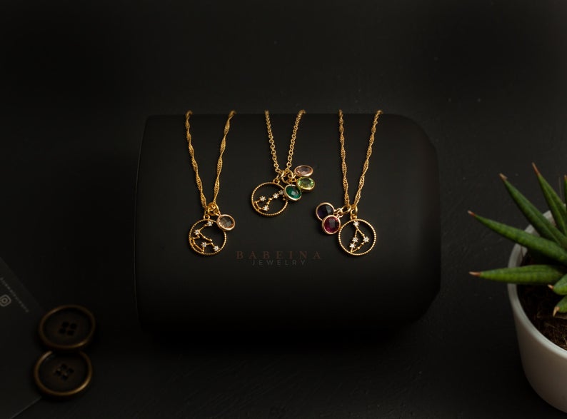 Gold zodiac necklace