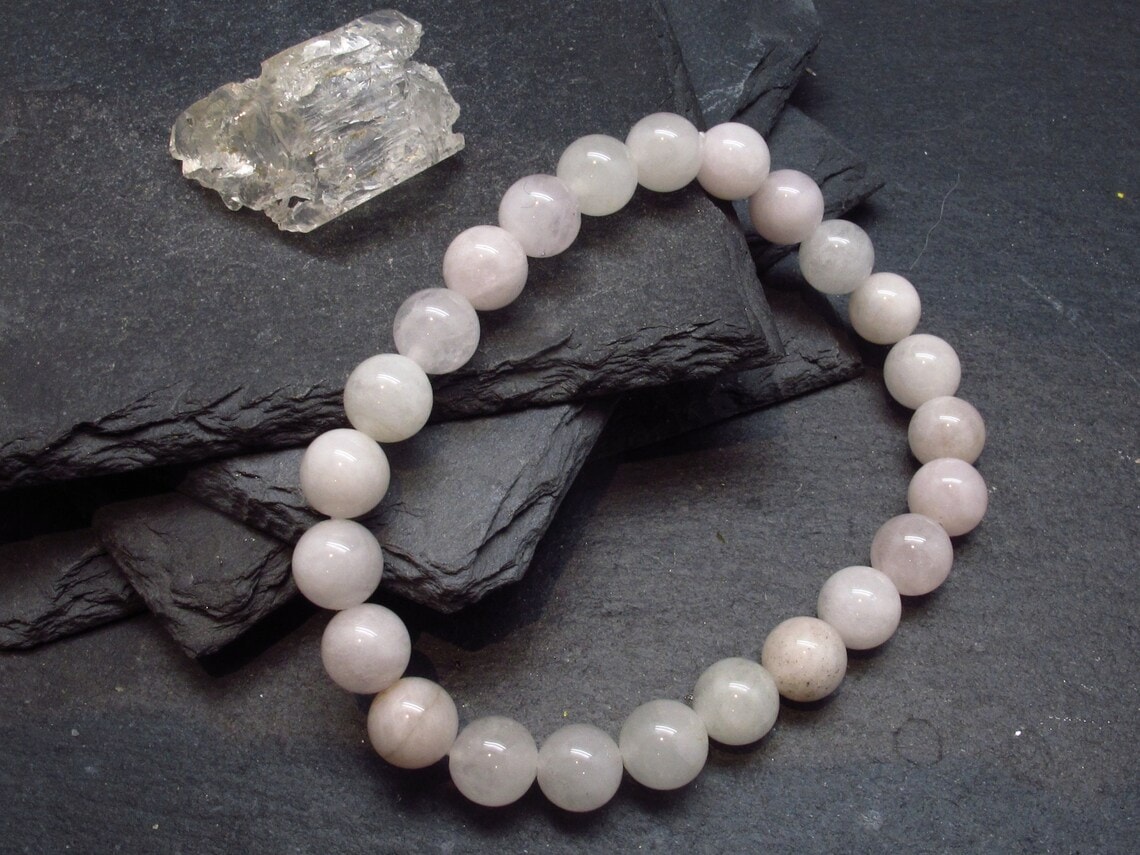 goshenite beryl beaded bracelet
