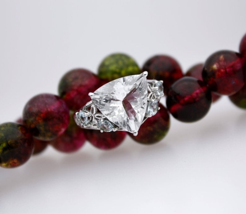 Goshenite engagement ring