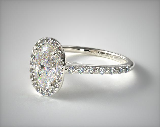 Halo engagement ring setting