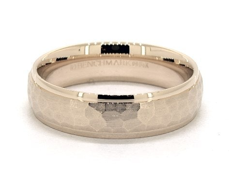 hammered wedding ring yellow gold