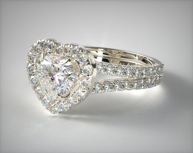 heart shaped halo setting enagement ring