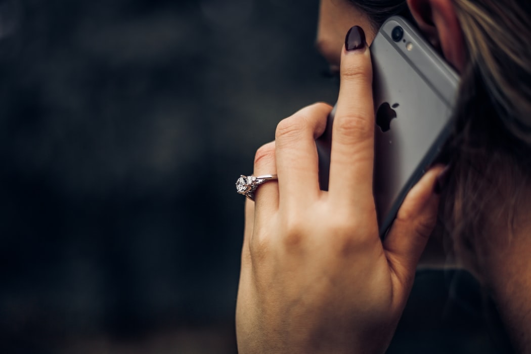Girl wearing high setting ring