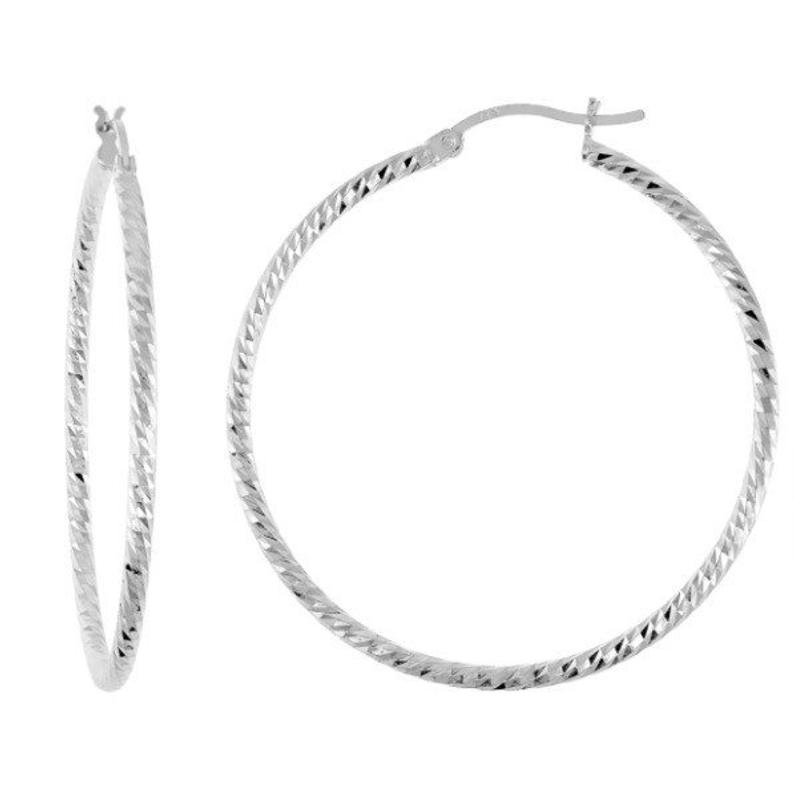 Silver large hoop earrings