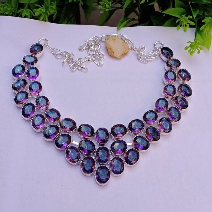 hydro glass mystic topaz necklace
