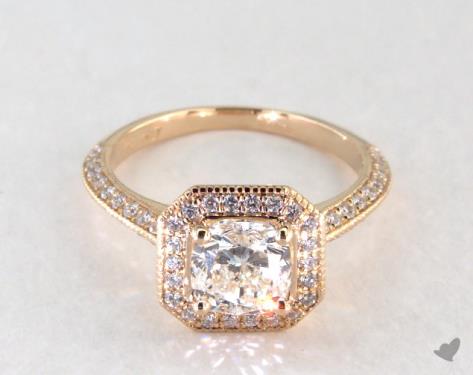 I color cushion shape engagement ring