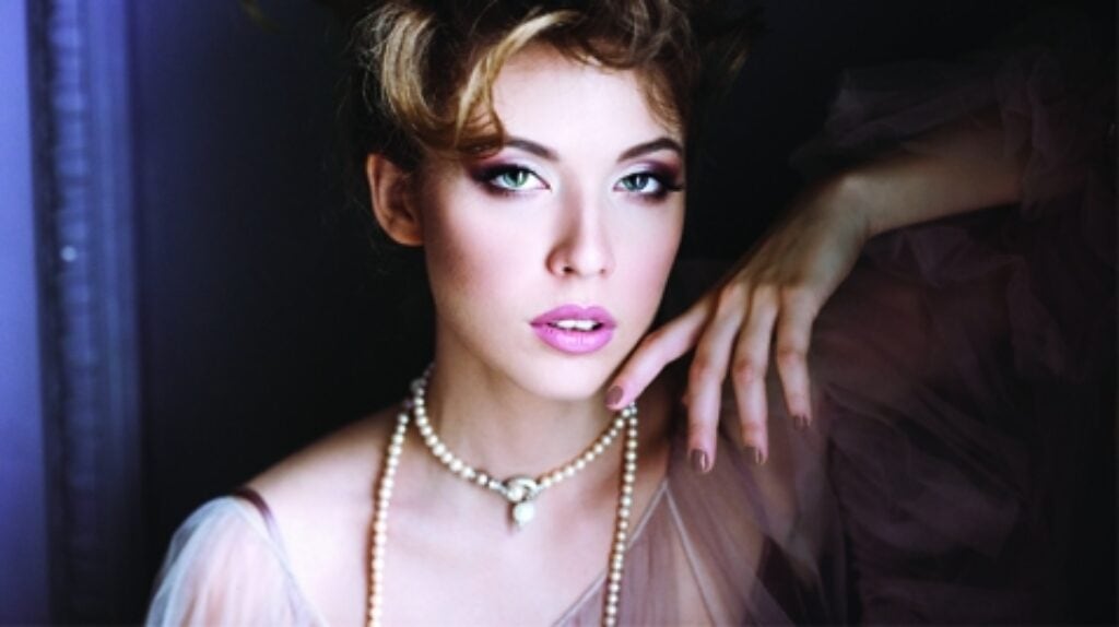 Girl wearing necklace