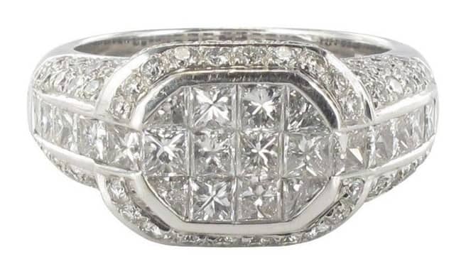 invisible setting engagement ring