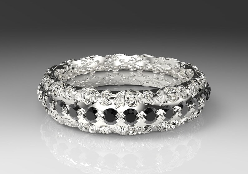 kumasa black diamond wedding band