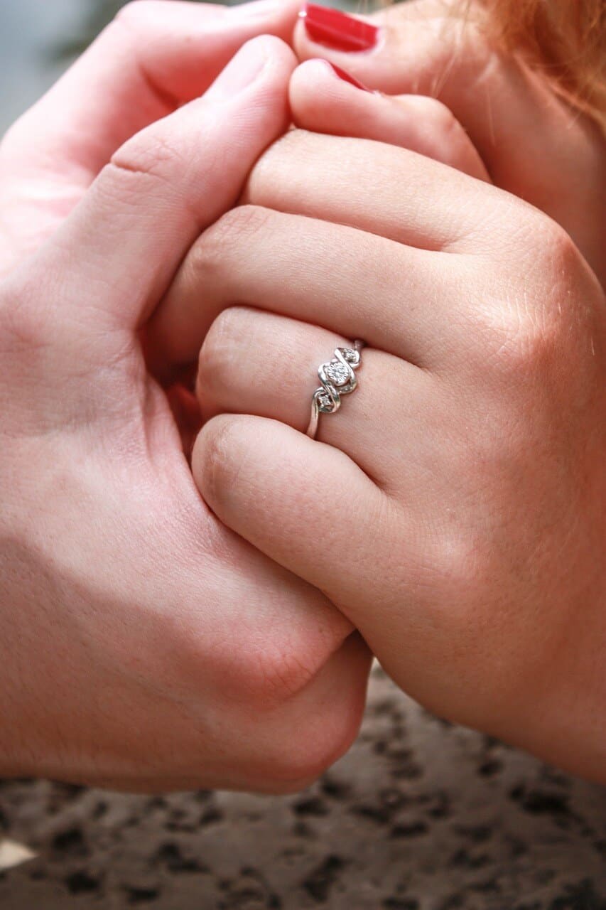 Left hand engagement ring
