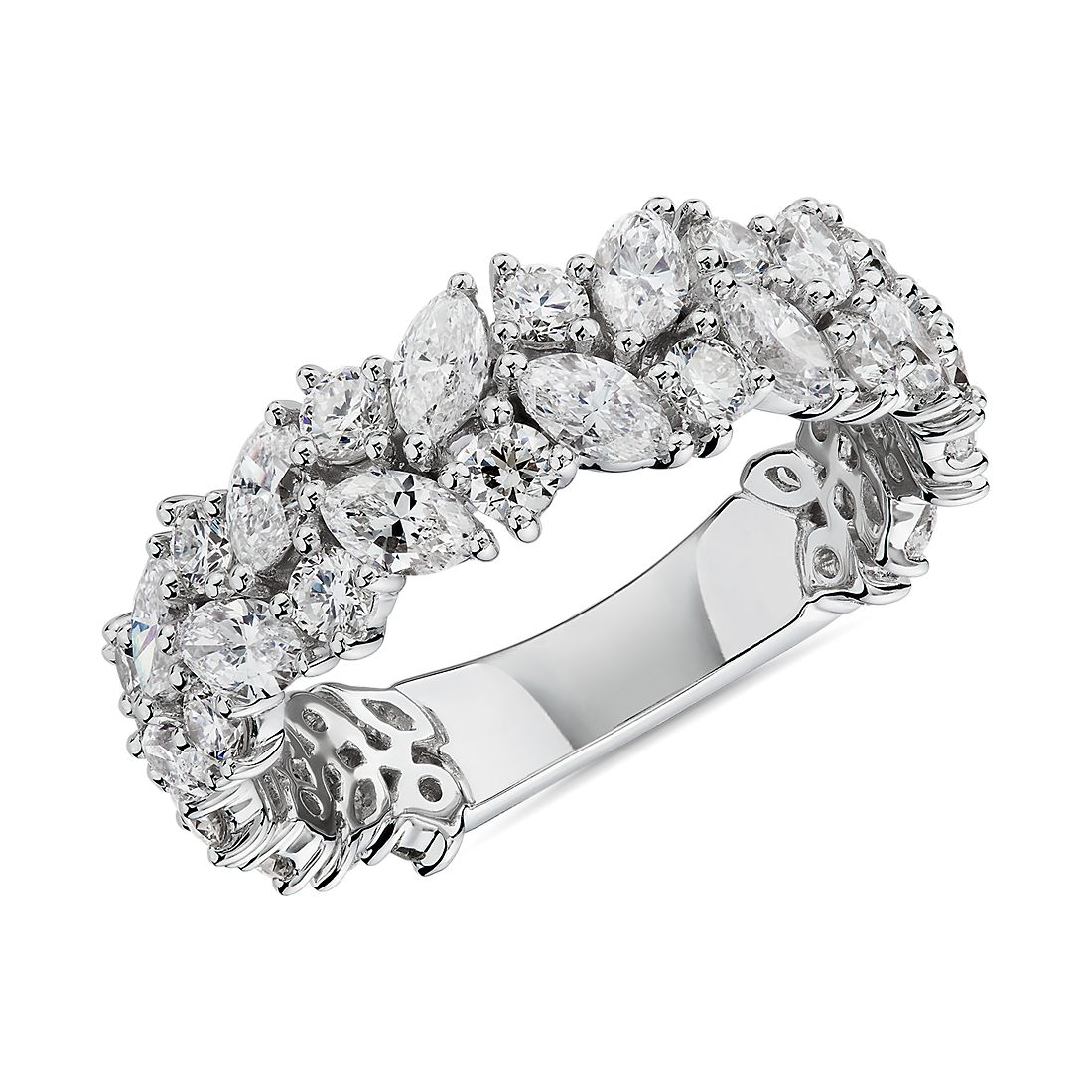 Marquise and round diamond cluster ring