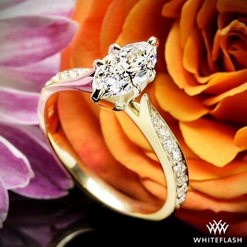 marquise diamond in yellow gold setting