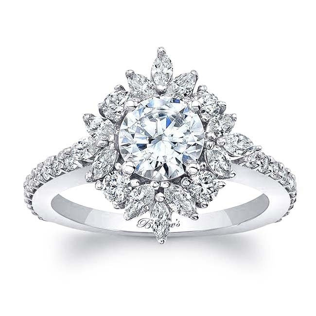 Marquise Halo Moissanite Ring