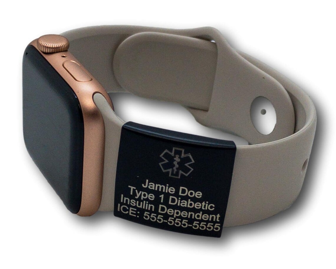 medical alert tag on watch 