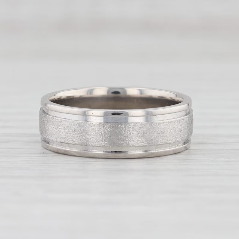 men's wedding band brushed palladium