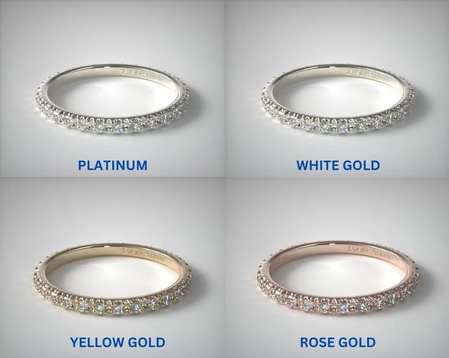 metal for eternity rings 