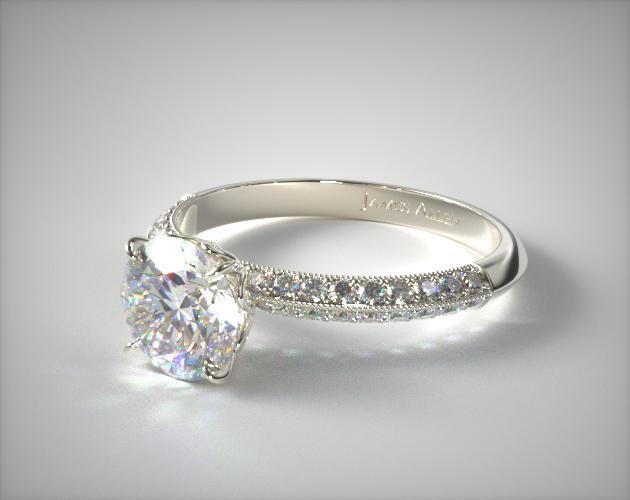 micro pave solitaire engagement ring