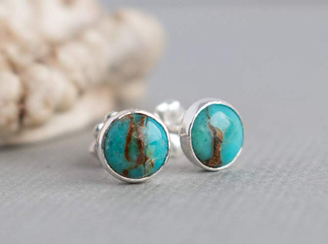 minimalist turquoise studs