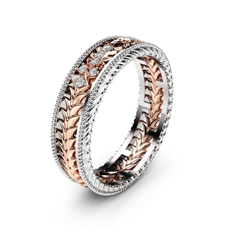 modern milgrain wedding band