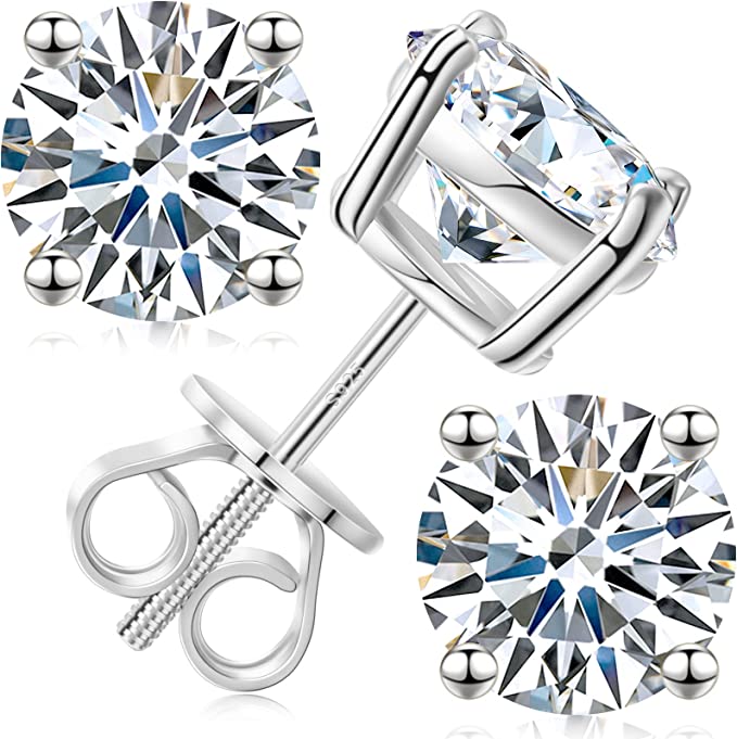moissanite sterling silver stud earrings
