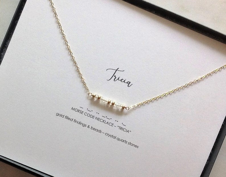 morse code necklace new mom jewelry