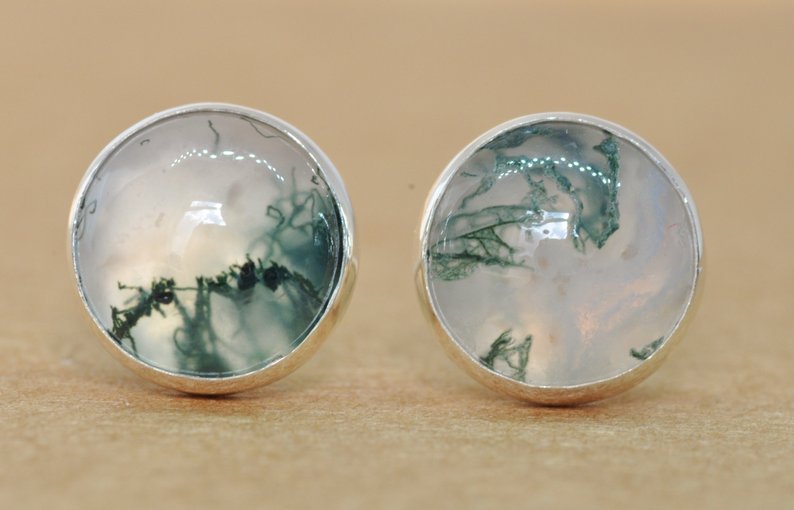 moss agate earrings