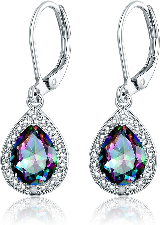mystic topaz drop earrings