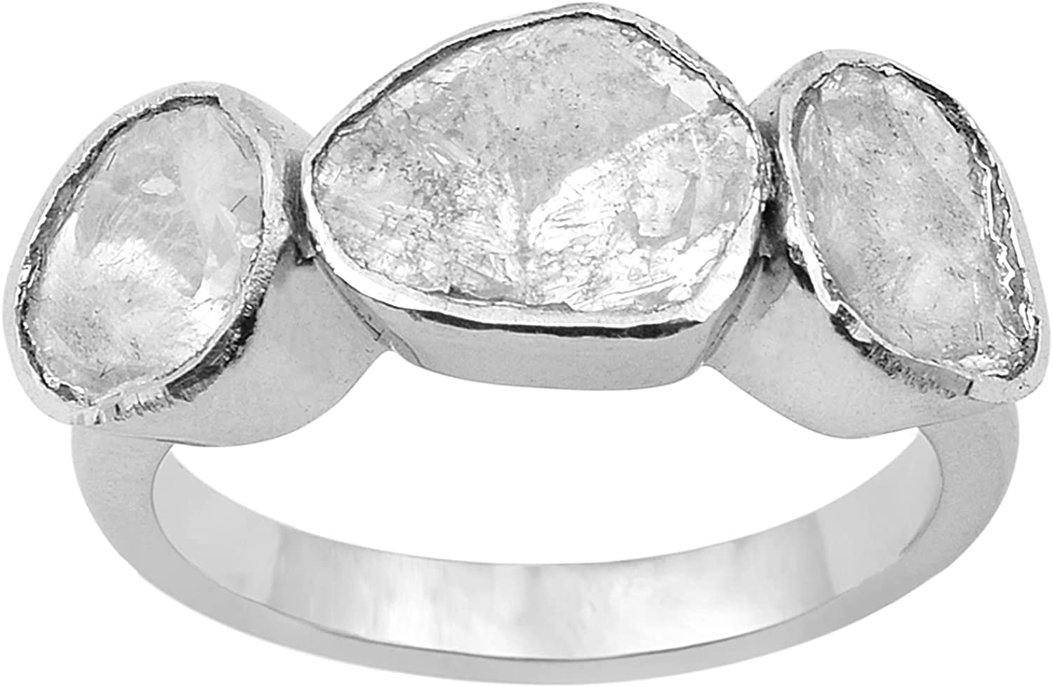 Natural diamond solitaire ring