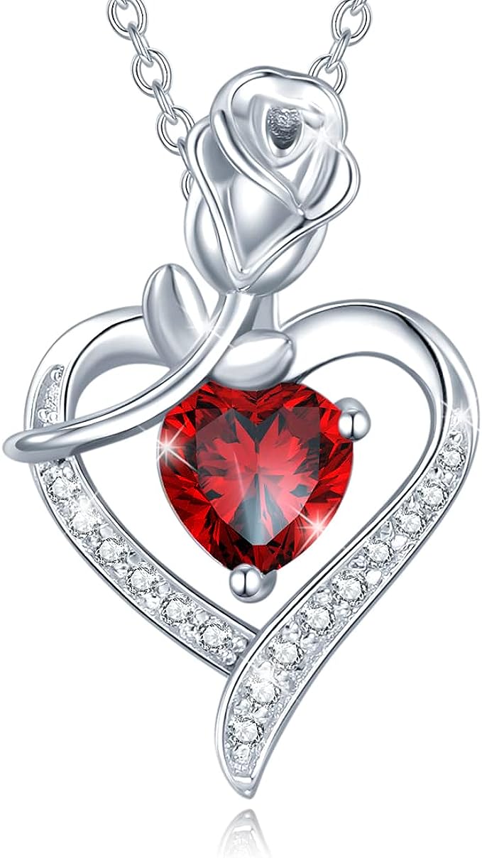 natural garnet heart pendant
