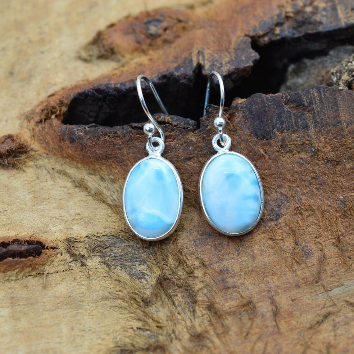 Natural Larimar Earring