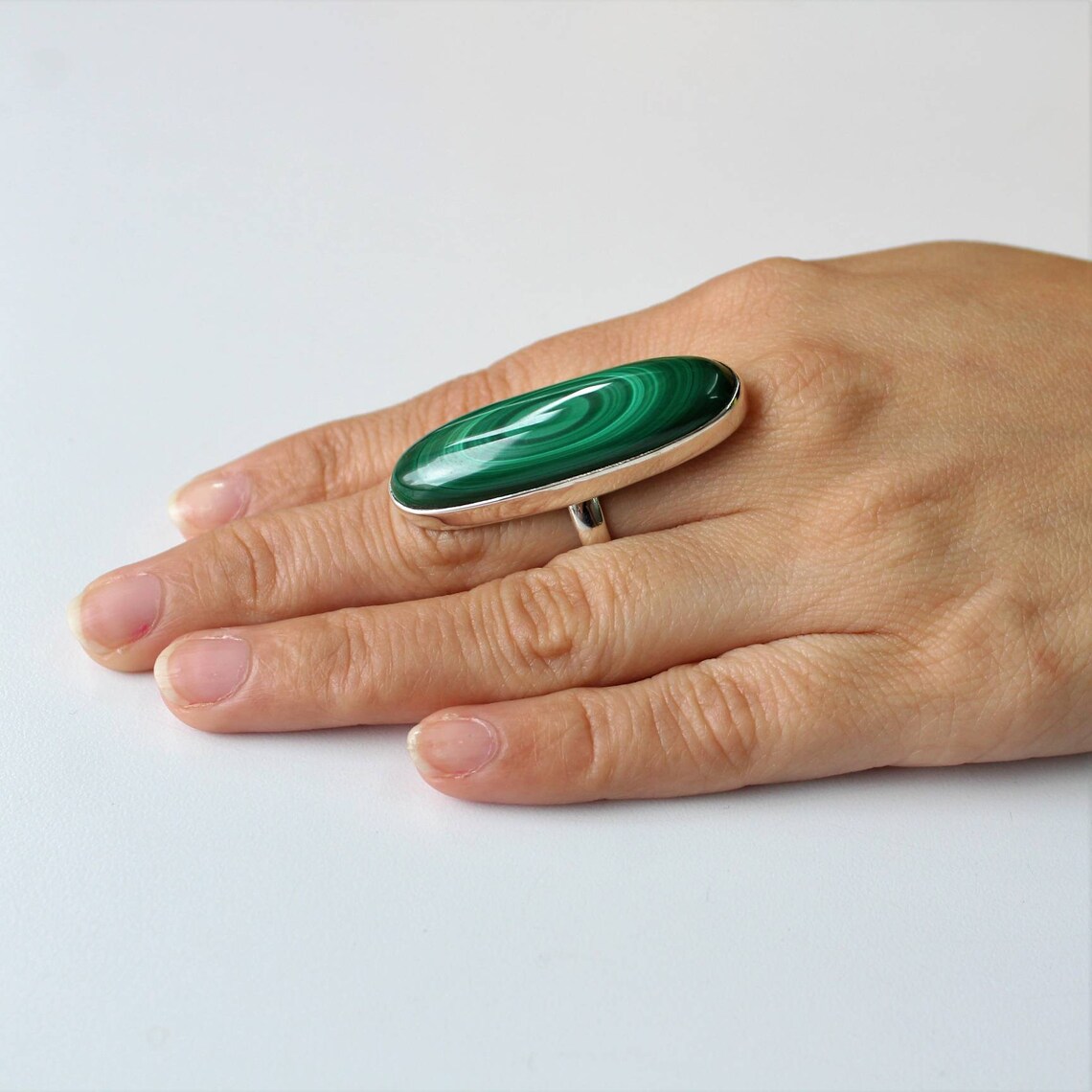 Natural Malachite ring