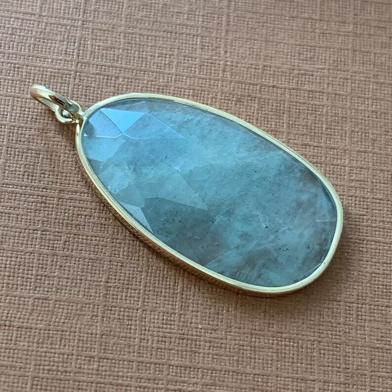 natural untreated aquamarine pendant