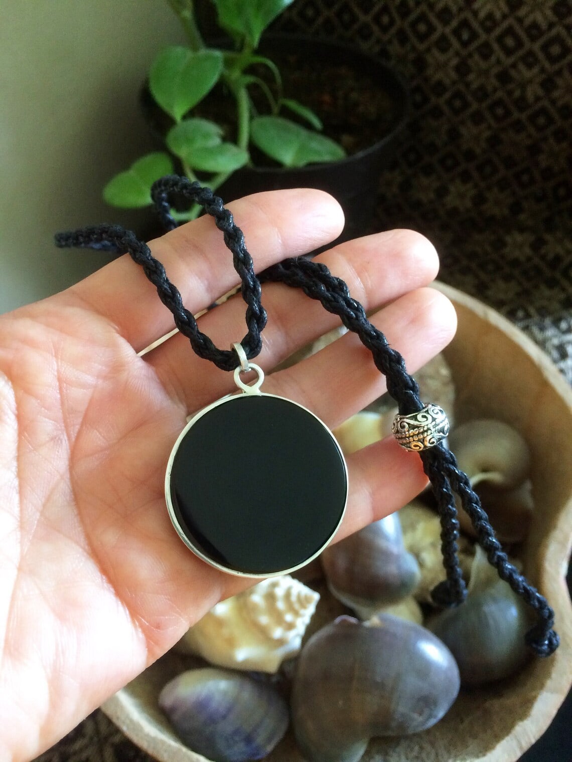 Obsidian Mirror Pendant 