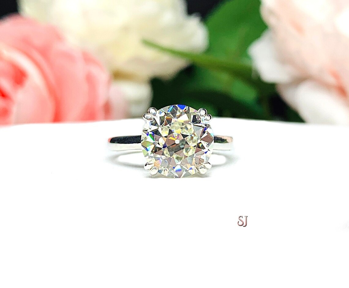Old European Cut Near Colorless ring