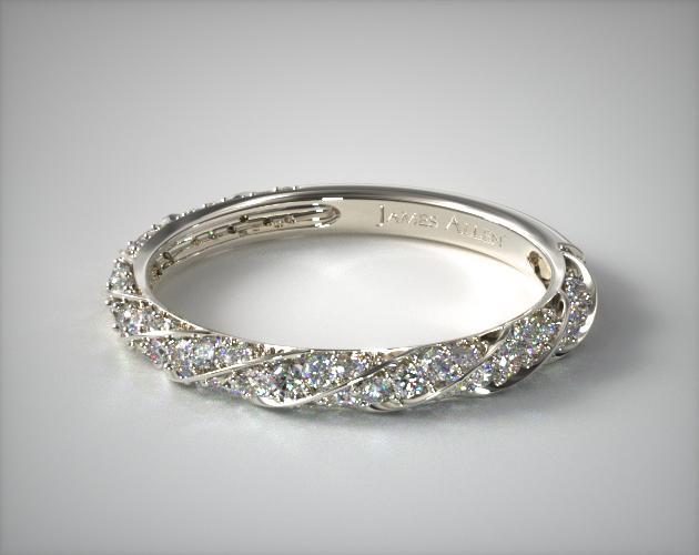 Pave style wedding band