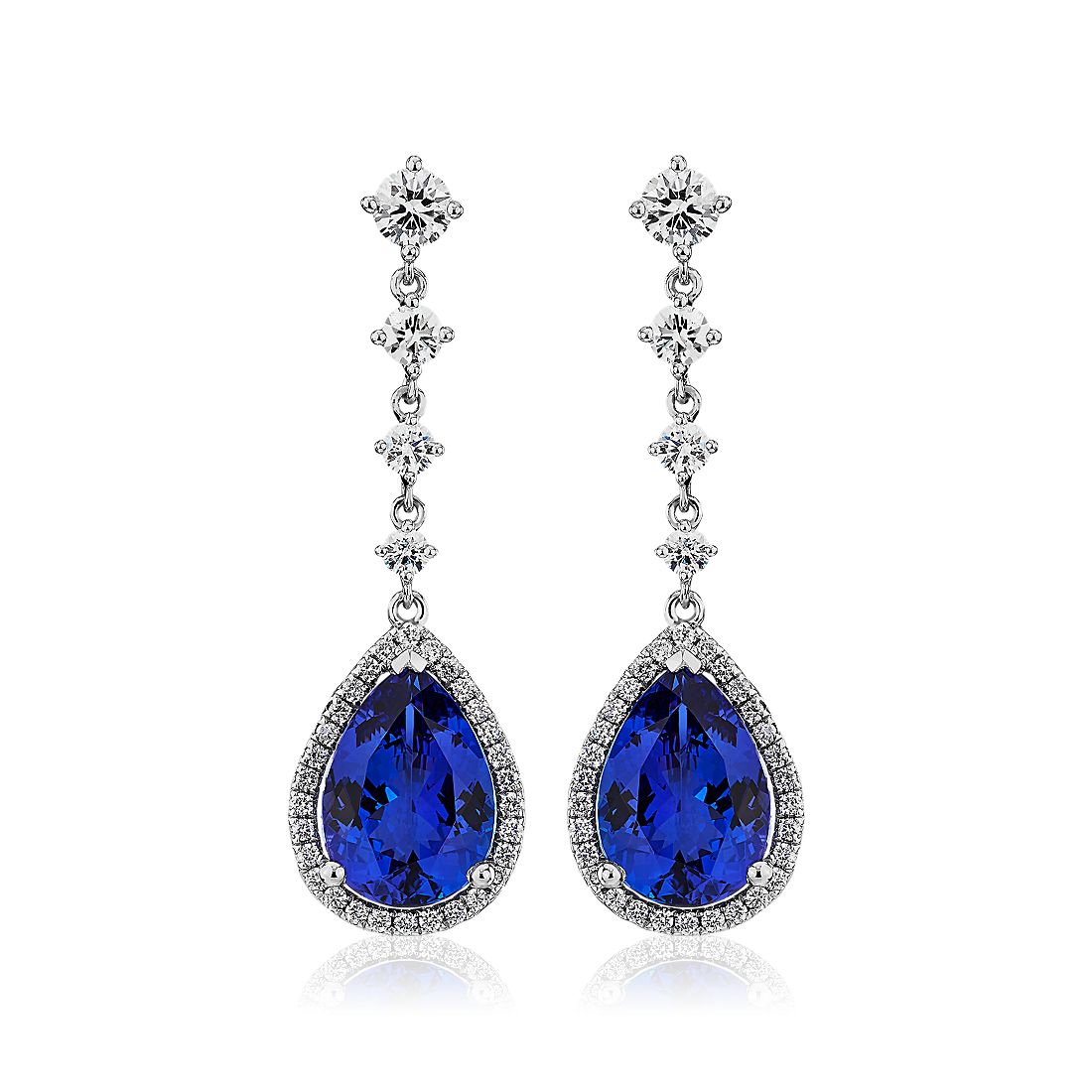 Pear-shaped tanzanite earrings