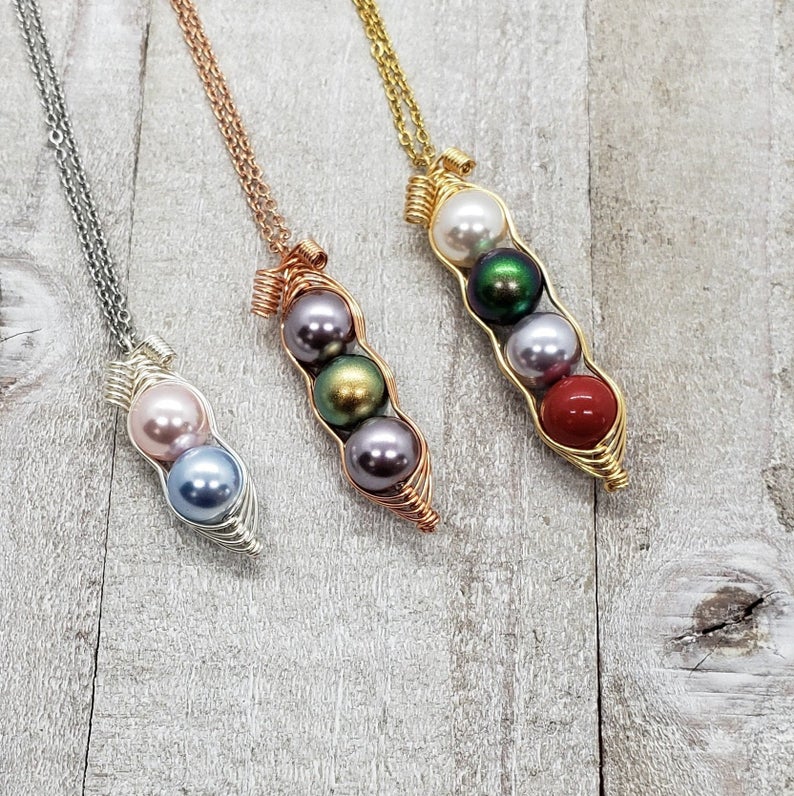 Peas in a pod necklace
