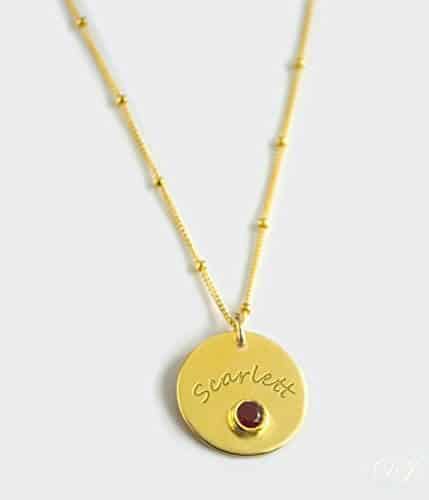 personalized garnet pendant