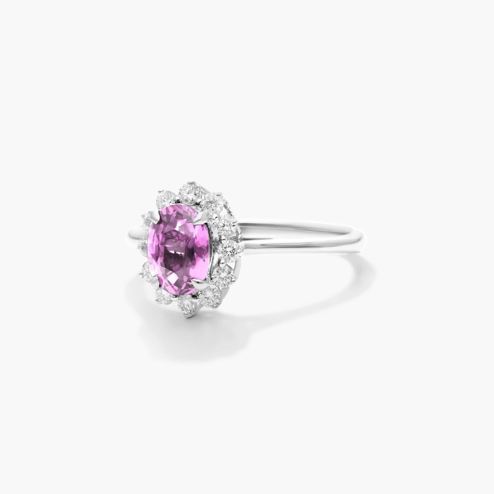 Pink Sapphire And Diamond Ring
