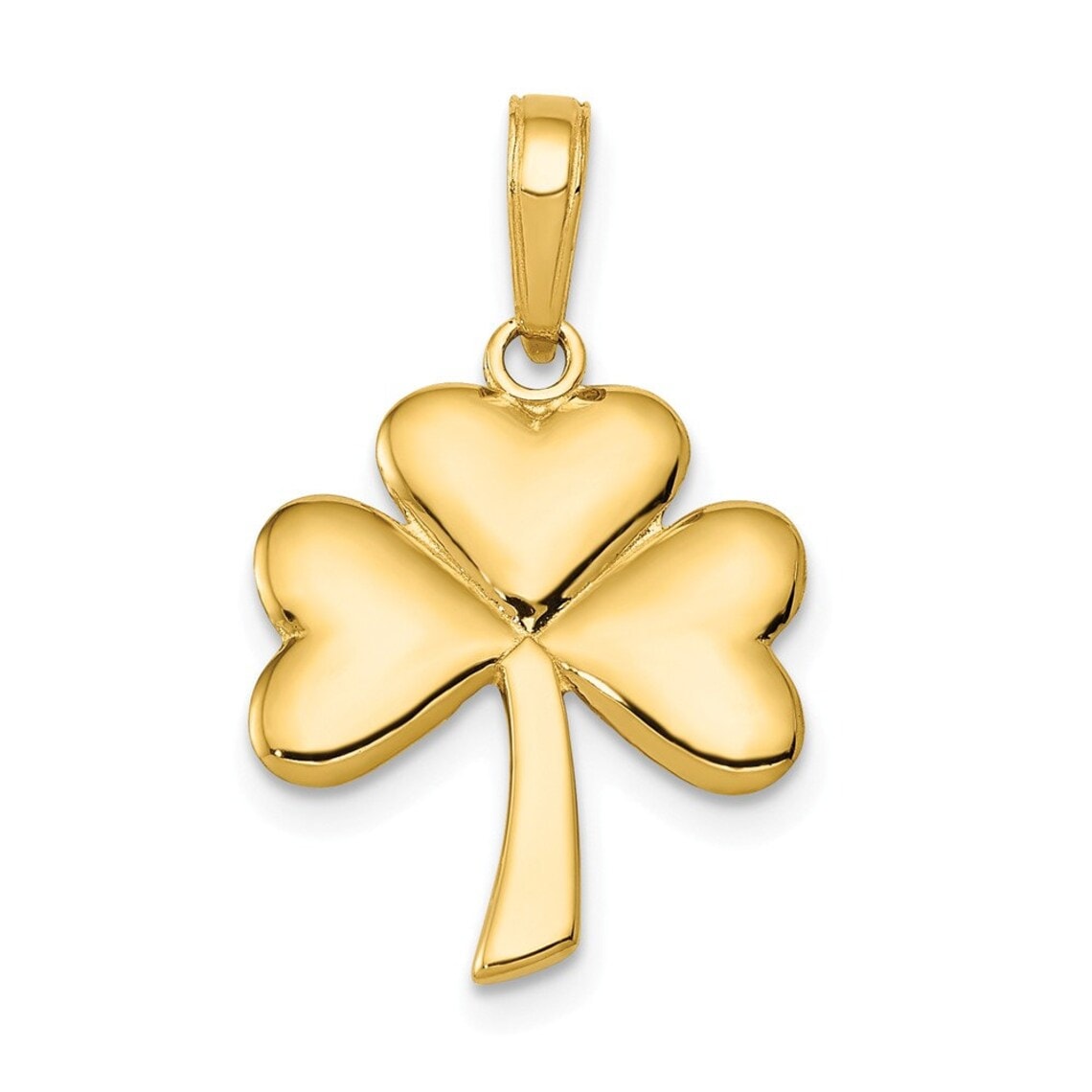 polished gold shamrock pendant