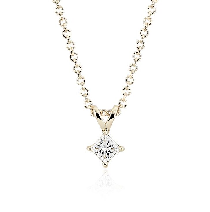 Princess cut diamond pendant