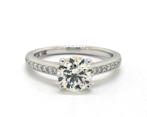 Prong setting k color diamond engagement ring