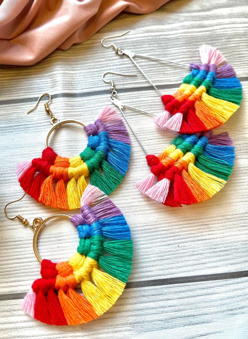 Rainbow earrings friendship jewelry
